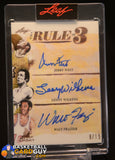 Jerry West Lenny Wilkens Walt Frazier 2021 Leaf The Rule of 3 #/15 auto, autograph, numbered