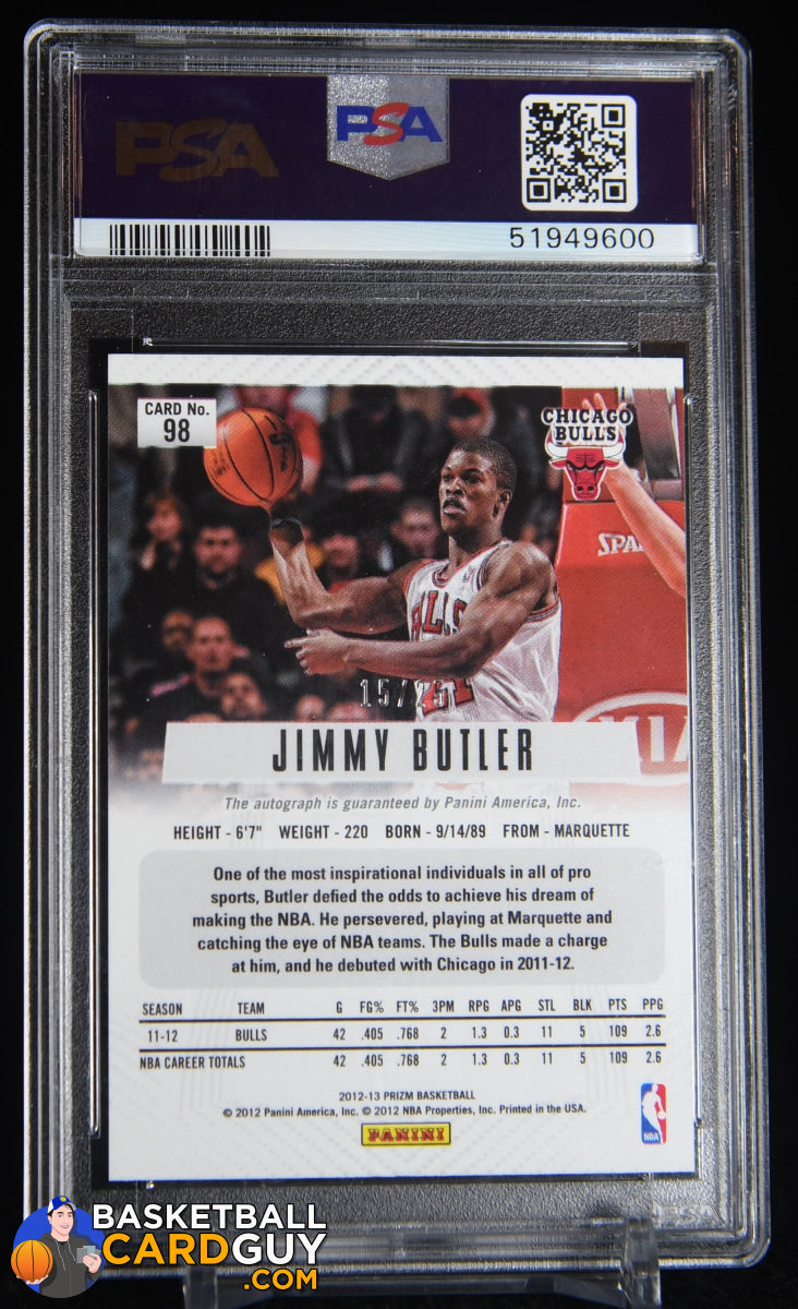 Jimmy Butler 2012-13 Panini Si;ver Prizm Autographs #98 #/25 PSA 9 POP –  Basketball Card Guy