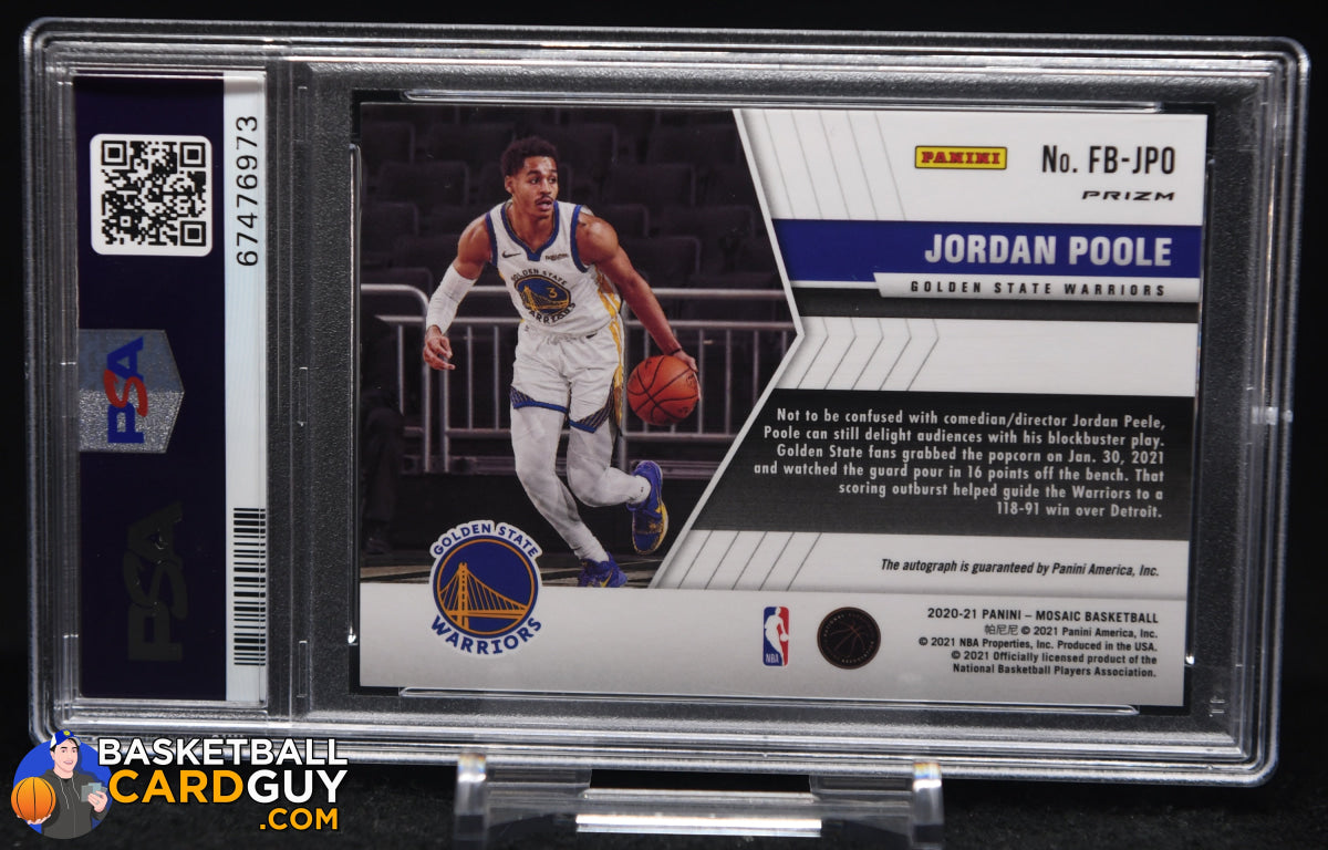Jordan Poole 2020-21 Panini Mosaic Autographs Fast Break #9 PSA 9 