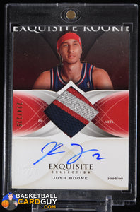 Josh Boone 2006-07 Exquisite Collection #62 JSY AU RC #/255 autograph, basketball card, numbered, patch, rookie card