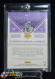 Kareem Abdul-Jabbar 2016-17 Panini Grand Reserve Legendary Cornerstones Quad Jersey Autographs #1 #/35 auto, autograph, memorabilia,