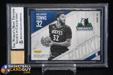 Karl-Anthony Towns 2015-16 Panini Threads Rookie Signage #8 BGS 9 autograph, basketball card, beckett, graded, rookie card