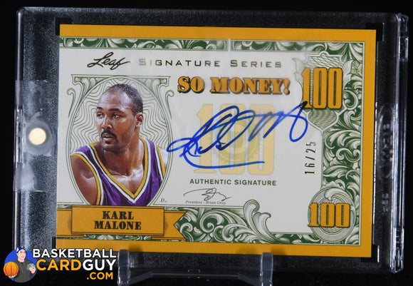 Karl Malone 2012-13 Leaf Signature So Money! Gold #KM1 #/25 autograph, basketball card, numbered