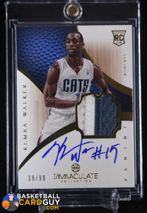 Kemba Walker 2012-13 Immaculate Collection #109 JSY AU RC #38/99 autograph, basketball card, numbered, patch, rookie card