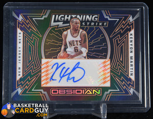 Kenyon Martin 2020-21 Panini Obsidian Lightning Strike Signatures Electric Etch Orange #/50 autograph, basketball card, numbered