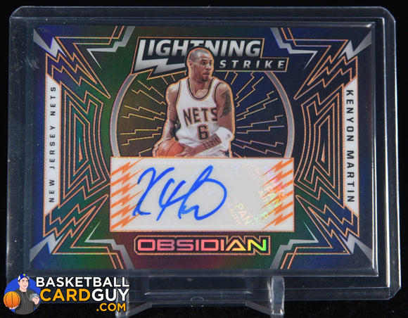 Kenyon Martin 2020-21 Panini Obsidian Lightning Strike Signatures Electric Etch Orange #/50 autograph, basketball card, numbered