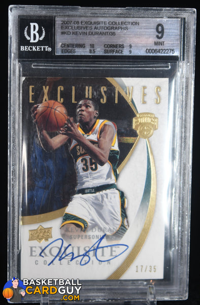 2007 UD Upper Deck Artifacts Exclusives #215 Kevin Durant popular Rookie RC BGS 9 SUNS