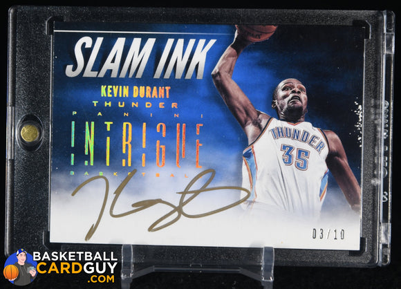 Kevin Durant 2012-13 Panini Intrigue Slam Ink Gold #4 autograph, basketball card, numbered