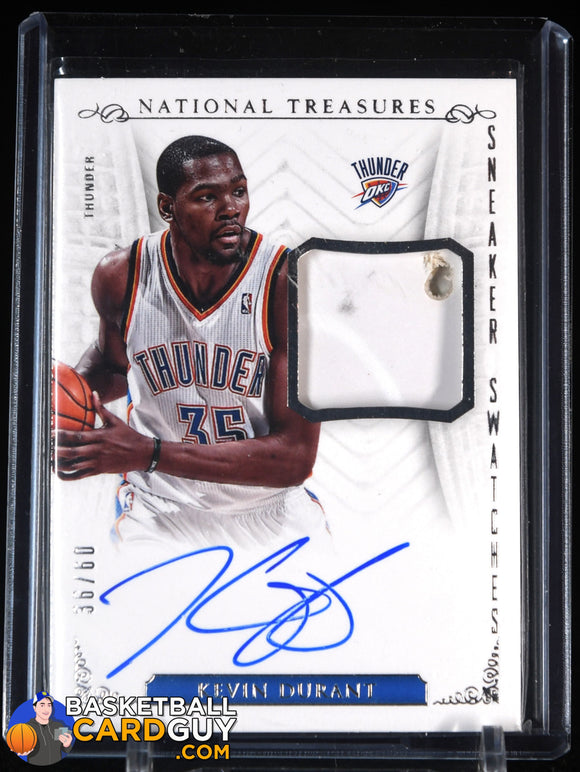 Kevin Durant 2013 - 14 Panini National Treasures Sneaker Swatches Autographs #13 #/60 auto, autograph, basketball card, numbered, patch