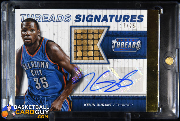 Kevin Durant 2014 - 15 Panini Threads Signatures ALL - STAR PATCH Prime #2 #/25 auto, autograph, basketball card, numbered,