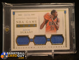 Kevin Durant 2015-16 Panini National Treasures NBA Game Gear Triples #/25 memorabilia, numbered