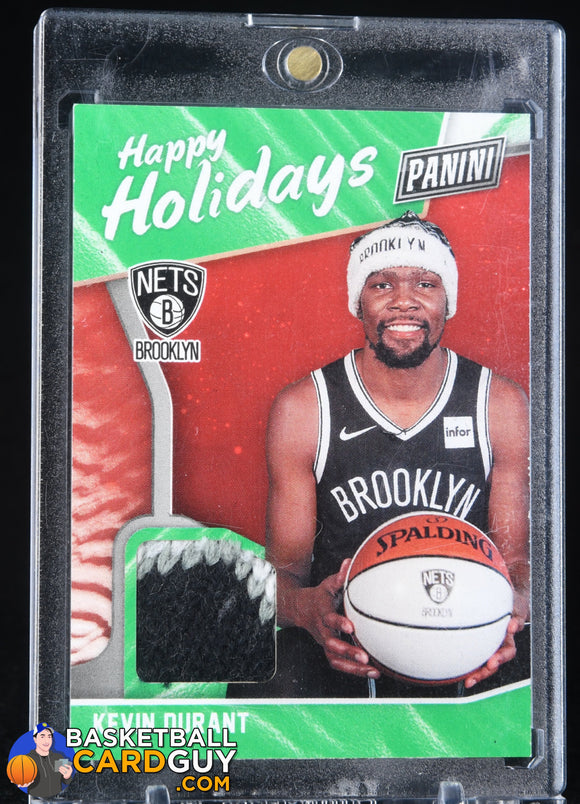 Kevin Durant Happy Holidays 2019 Worn Santa Hat Season Ticket Exclusive basketball card, patch