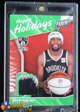 Kevin Durant Happy Holidays 2019 Worn Santa Hat Season Ticket Exclusive basketball card, patch