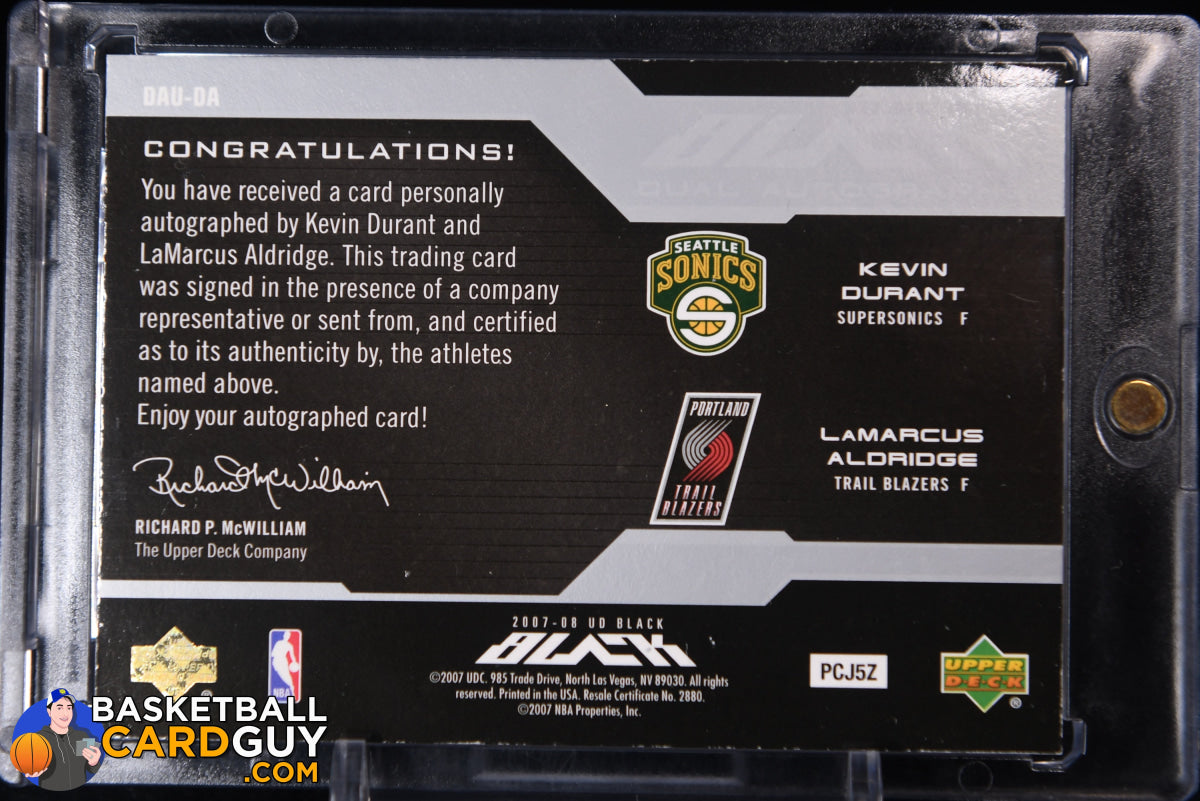Kevin Durant/LaMarcus Aldridge 2007-08 UD Black Autographs Dual RC 