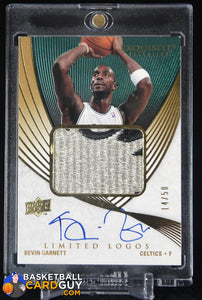 Kevin Garnett 2007-08 Exquisite Collection Limited Logos #LLKG #/50 autograph, basketball card, exquisite, numbered, patch