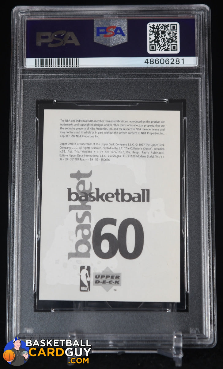 Kobe Bryant 1997-98 Upper Deck Italian Stickers #60 PSA 9 Basketball Card Guy Kobe Bryant 1997-98 Upper Deck Italian Stickers #60 PSA 9 Basketball Card Guy