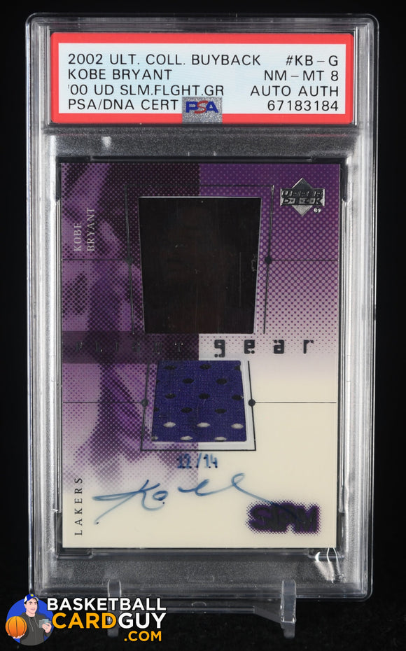 Kobe Bryant 2002-03 Ultimate Collection Buybacks #16 /00-1UDSlamFG #/14 autograph, basketball card, game used, graded, jersey