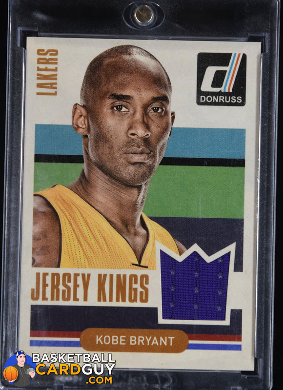 Kobe Bryant 2014 - 15 Donruss Jersey Kings #1 basketball card, game used,