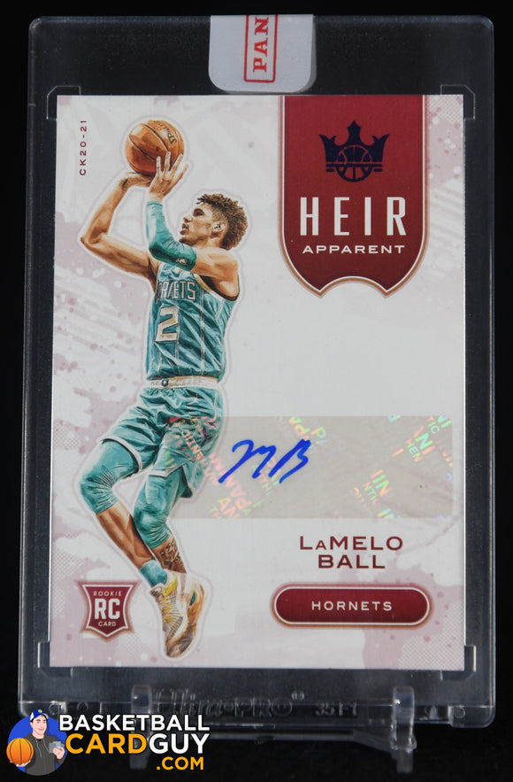 LaMelo Ball 2020-21 Court Kings Heir Apparent Autographs Sapphire #20 #/25 autograph, basketball card, numbered, rookie card, sealed