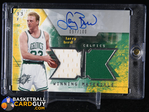 Larry Bird 2004-05 SPx Winning Materials Autographs #LB #/100 auto, autograph, basketball card, jersey, numbered