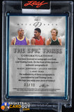 Larry Bird Magic Johnson Julius Erving Leaf Decadence Triple Autograph The Epic Three Blue #/10 autograph, basketball card, numbered