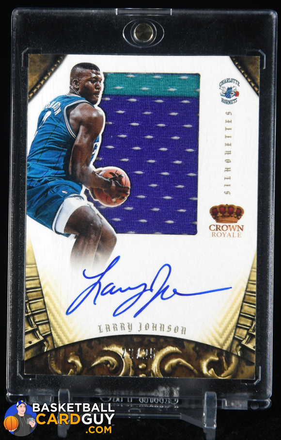 Larry Johnson 2013-14 Panini Preferred Silhouettes Prime #309 2 Colors #/25 autograph, basketball card, game used, numbered, patch