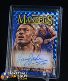 Larry Johnson 2023-24 Finest Masters Autographs Blue Geometric Refractors Blue Geometric #/99 auto, autograph, numbered