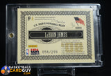 Lebron James 2012 Panini Gold Standard Usa Game Used Jersey Card #/299 memorabilia, numbered
