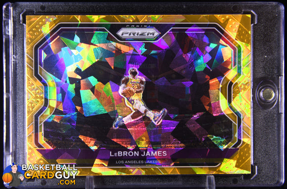 LeBron James 2020 - 21 Panini Prizm Prizms Orange Ice Kobe Tribute #1 auto, autograph, basketball card, gold, numbered