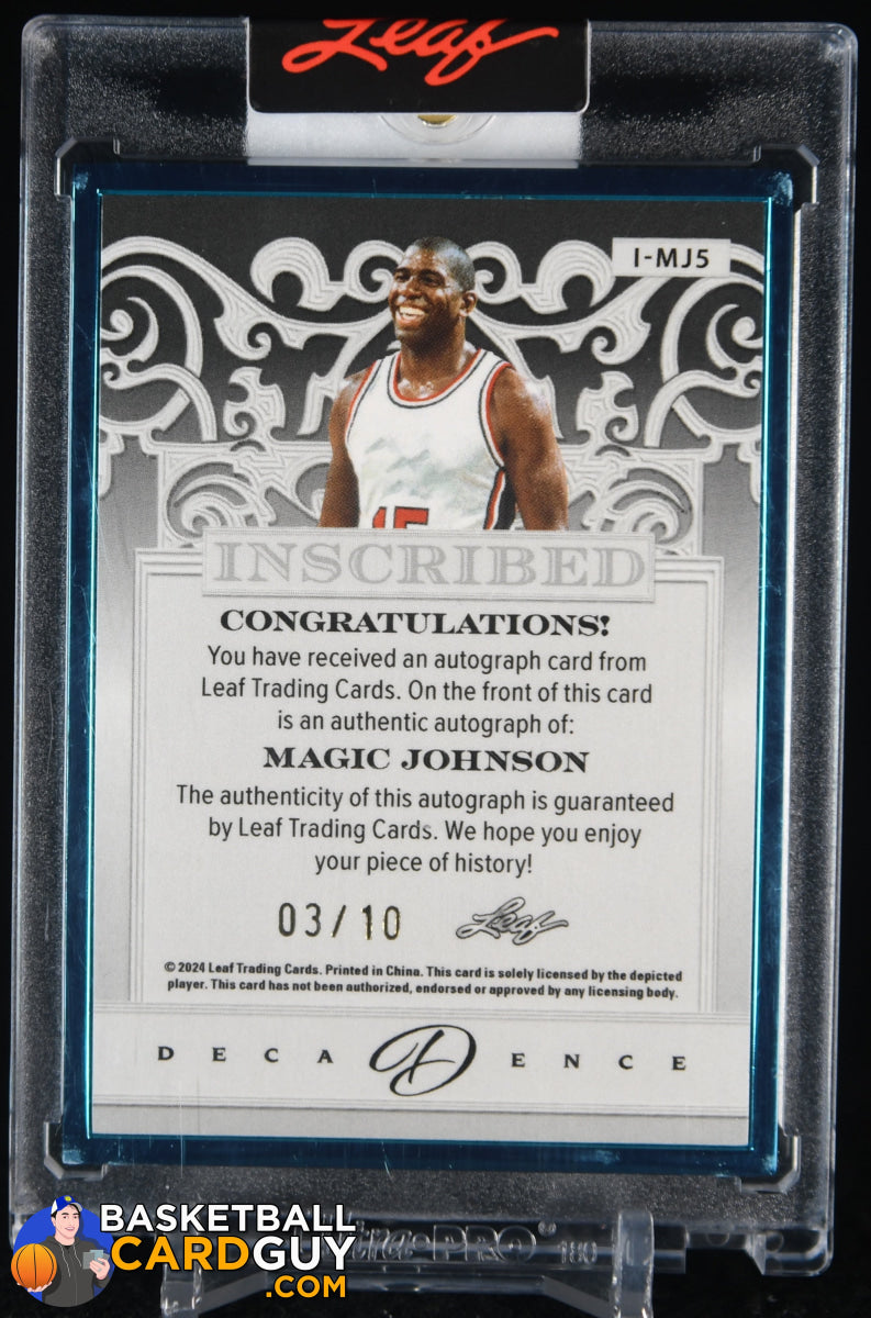 Magic Johnson 2024 Leaf Decadence Inscribed Auto Inscription Dream