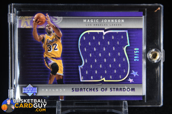 Magic Johnson Swatches of Stardom #/50 basketball card, game used, jersey, numbered