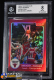 Michael Jordan 1996-97 Stadium Club Finest Reprints Refractors #24 BGS 8 90’s insert, basketball card, graded, refractor