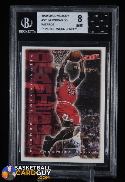 graded michael jordan cards Michael Jordan 1999-00 Victory GGUM Practice Worn Jersey Beckett BGS 8 – Basketball Card Guy