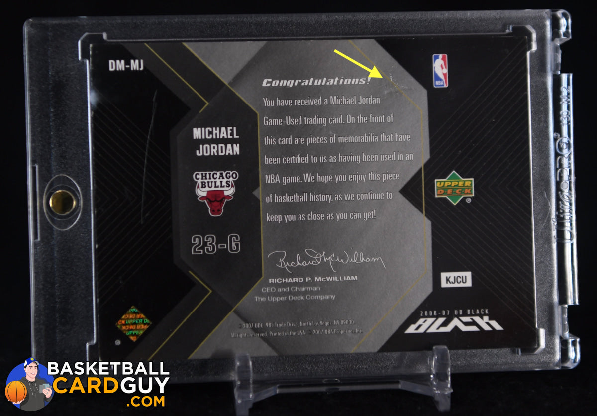 Michael Jordan 2006-07 UD Black Dual Materials #MJ #/99 Michael Jordan 2006-07 UD Black Dual Materials #MJ #/99