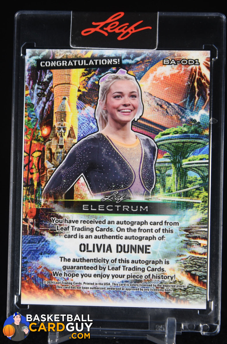 2025 Leaf l Olivia Dunne auto 5シリ Olivia Dunne 2025 Leaf Metal Auto /5 Pink SP LSU Gymnast Livvy
