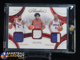 Panini Flawless 2024-25 Triple Patches 76ers George Embiid Maxey #/15 memorabilia, numbered