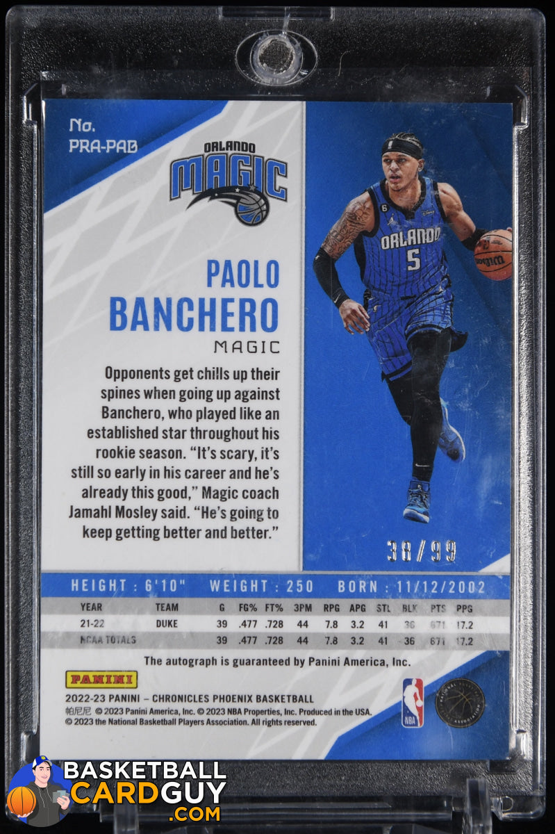 Paolo Banchero Chronicles on sale Marquee Rookie 41/99