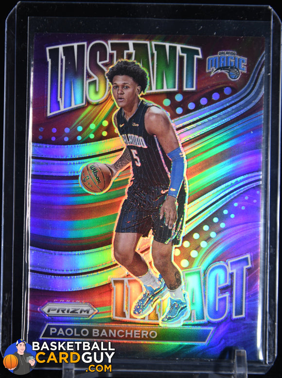 Paolo Banchero 2022 - 23 Panini Prizm Instant Impact Prizms Silver #1 basketball card, refractor, rookie card
