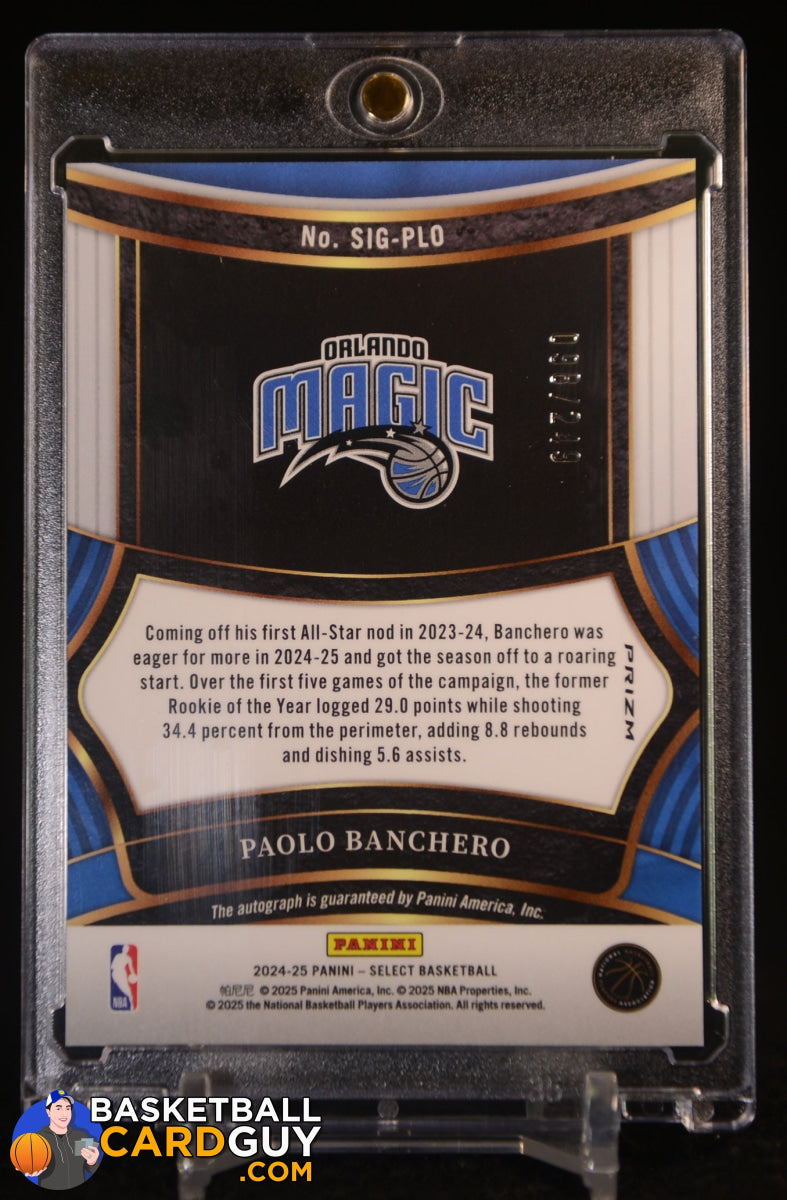 Paolo Banchero 2024-25 Select Signatures #9 #/249 – Basketball