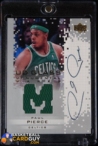 Paul Pierce 2003 - 04 UD Glass Monumental Marks #PPJ auto, autograph, basketball card, jersey