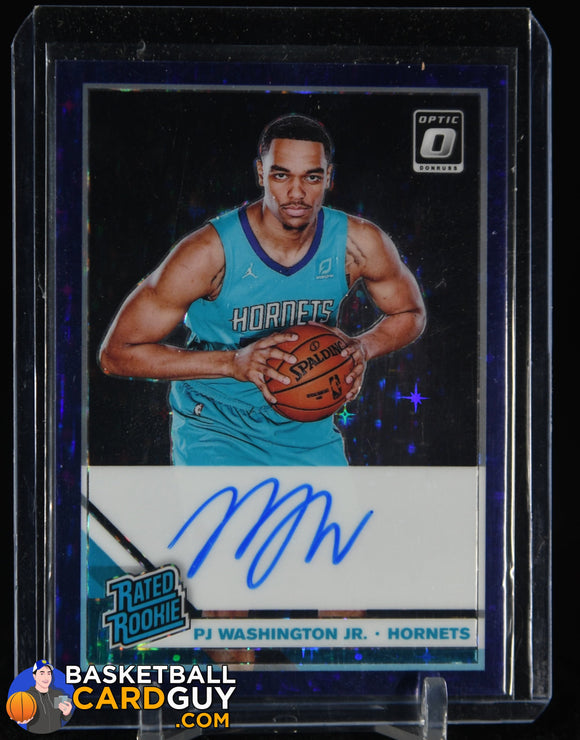 PJ Washington Jr. 2019-20 Donruss Optic Rated Rookies Signatures Purple Stars #152 #/49 auto, autograph, basketball card, numbered, rookie