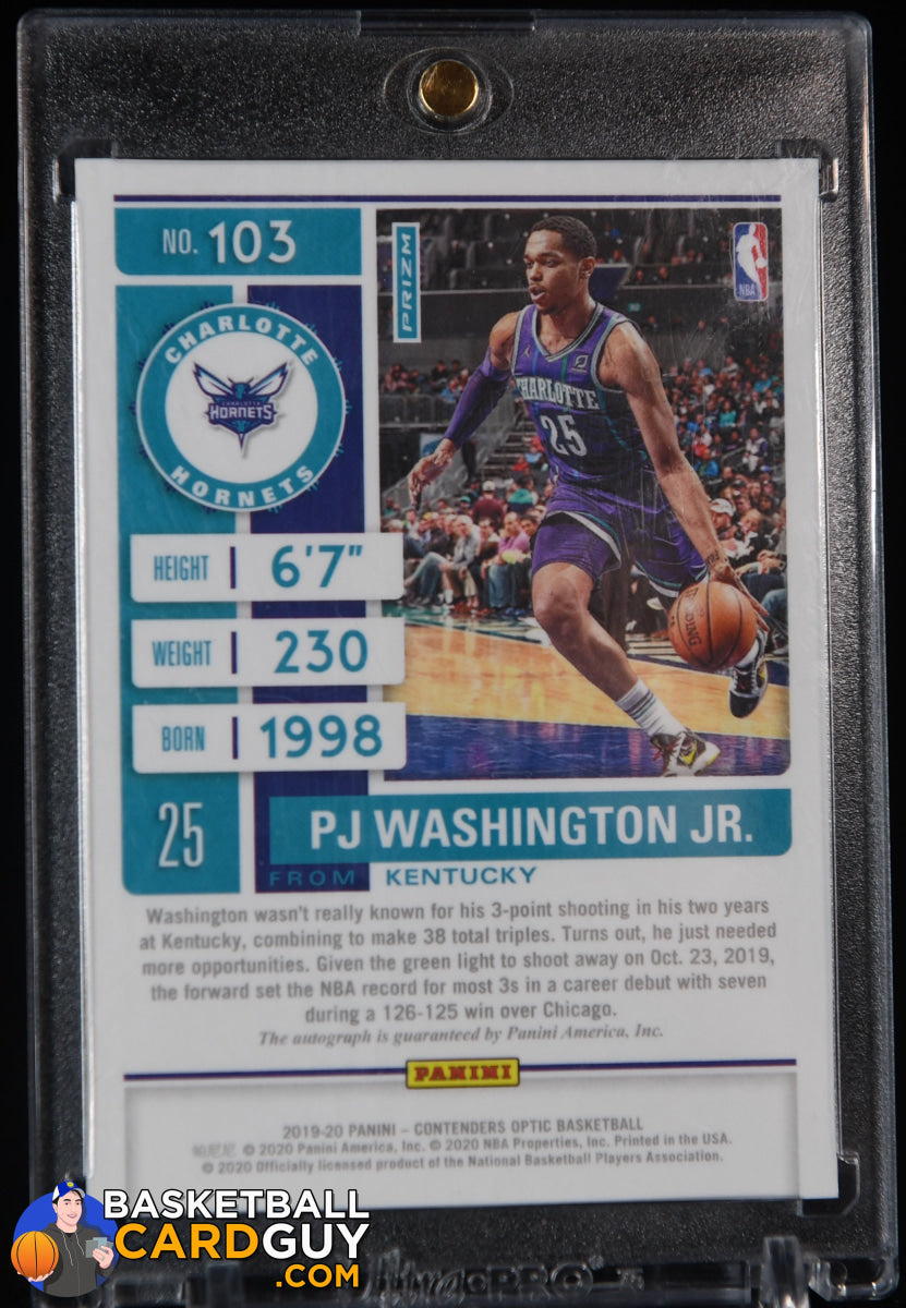 PJ Washington Jr. 2019-20 Panini Contenders Optic #103 AU RC 