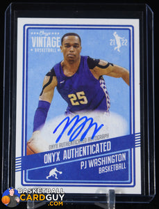 PJ Washington Onyx Authenticated Autograph Blue autograph, basketball card