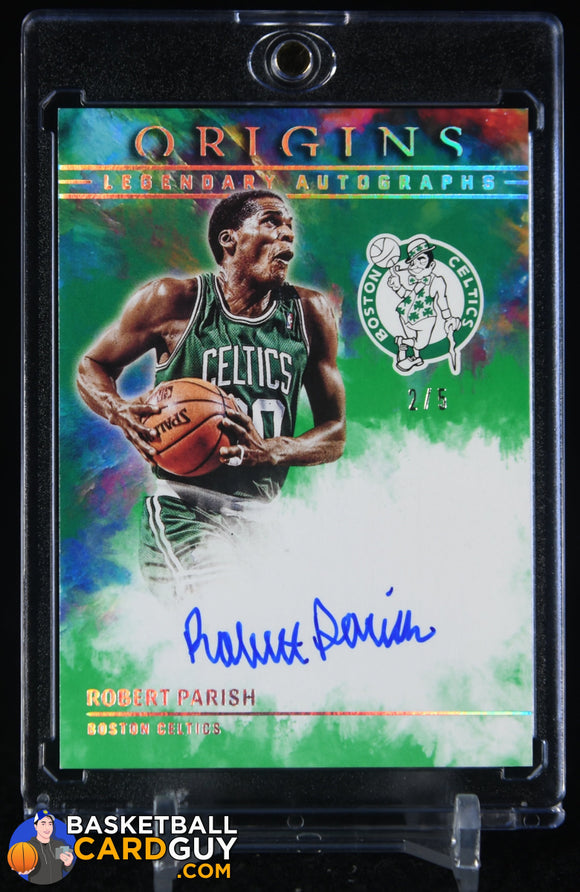 Robert Parish 2021-22 Panini Origins Legendary Autographs Green #7 #/5 auto, autograph, basketball card, numbered