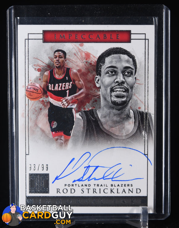 Rod Strickland 2018-19 Panini Impeccable Immortal Ink #21 #/99 autograph, basketball card, numbered