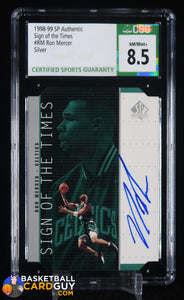 Ron Mercer 1998-99 SP Authentic Sign of the Times Silver #RM 90’s insert, autograph, basketball card, graded