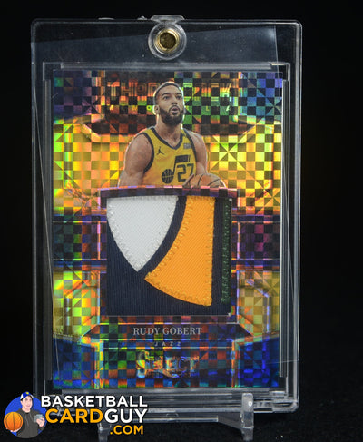 Rudy Gobert 2022-23 Select Throwback Memorabilia Gold Prizms #17 #/10