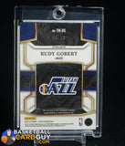 Rudy Gobert 2022-23 Select Throwback Memorabilia Gold Prizms #17 #/10 memorabilia, numbered