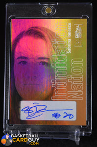 Sabrina Ionescu 2021 Metal Universe Champions Intimidation Nation Autographs #IN24 autograph, basketball card, wnba