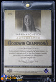 Sabrina Ionescu 2021 Upper Deck Goodwin Champions Autographs #ASI E auto, autograph, basketball card